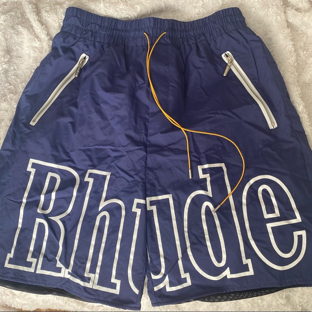 Rhude shorts size Large navy blue with Tags